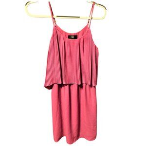 Mossimo Pink/Fuchsia Casual Tiered Blouson Pleated Popover Tank Dress size small